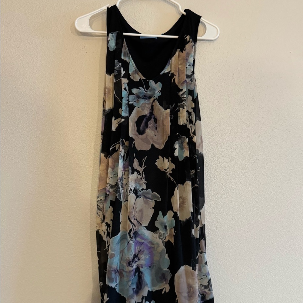Simply Vera Vera Wang Black and Blue Floral Dress